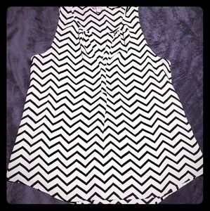 Black and White Chevron Tank